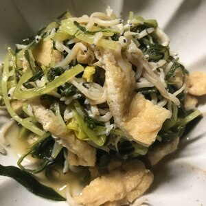 箸休め小鉢～水菜、しらす、油揚げのさっと煮